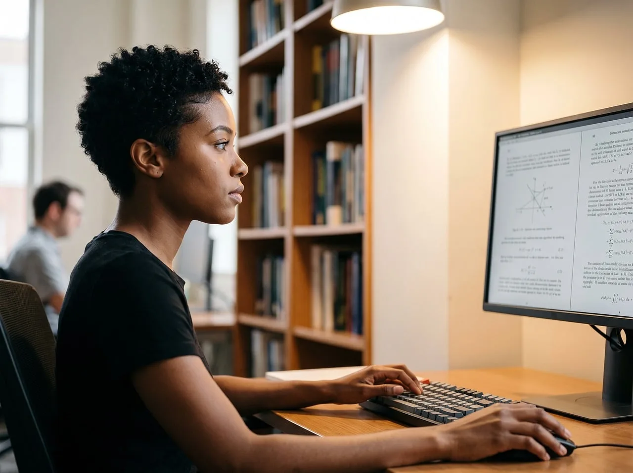 A Pakistani student researching UK climate change scholarship opportunities on a laptop.