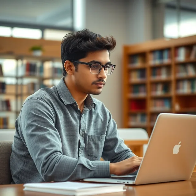 Pakistani student preparing for international scholarship application