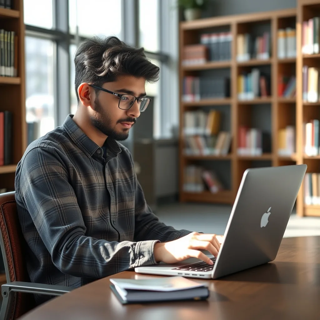 Pakistani student using a laptop to apply for DAAD scholarships 2027