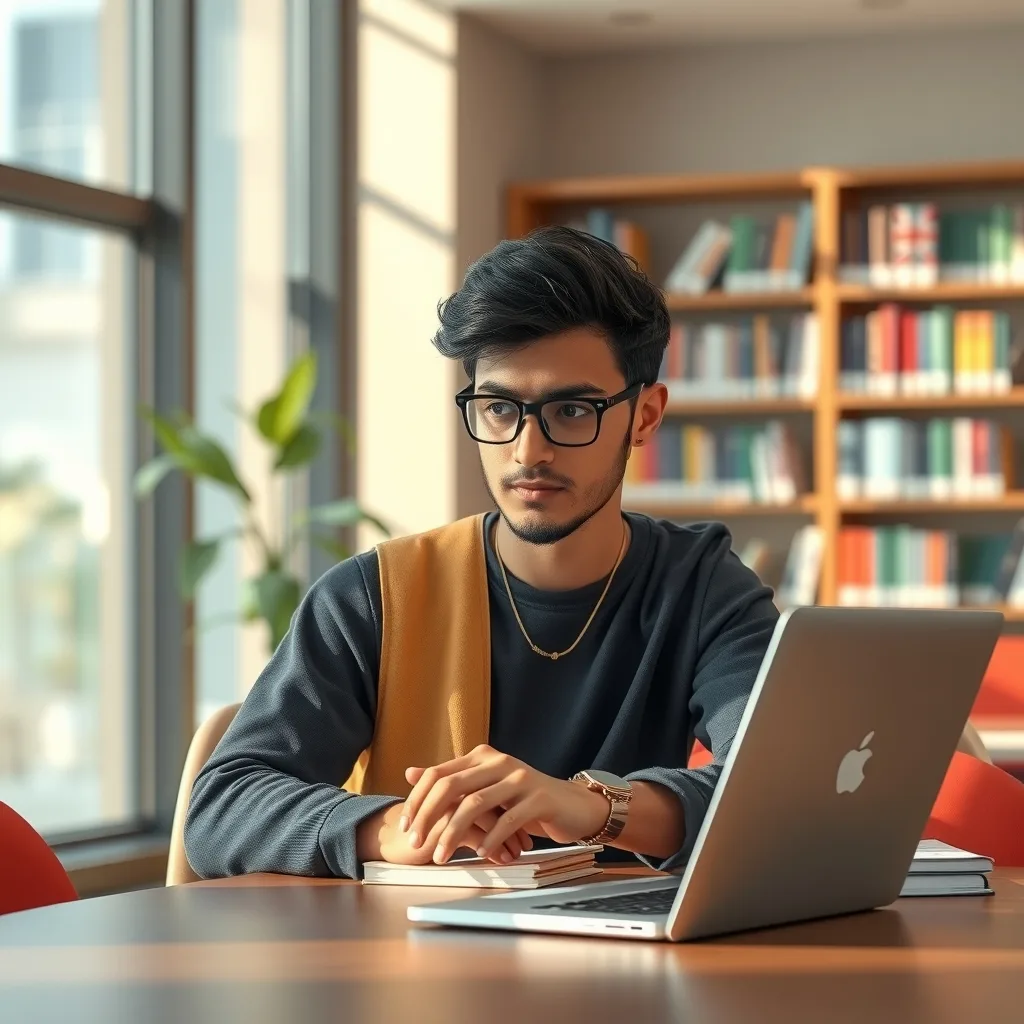Pakistani students researching Erasmus Mundus scholarship opportunities on a laptop
