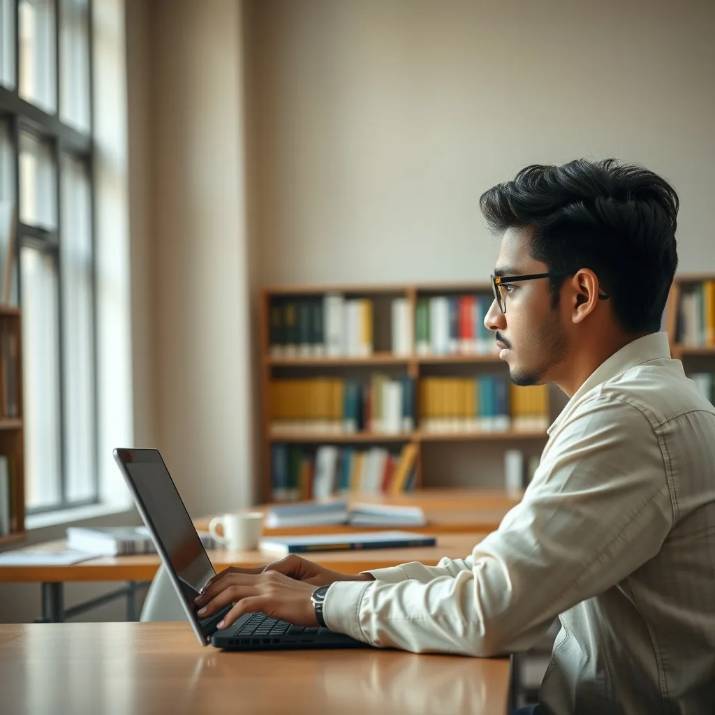 Student verifying information on a laptop to avoid fake HEC scholarship scams