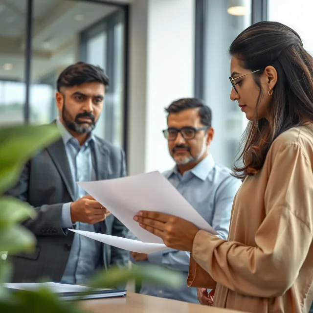 Pakistani professionals and workers discussing overseas employment opportunities
