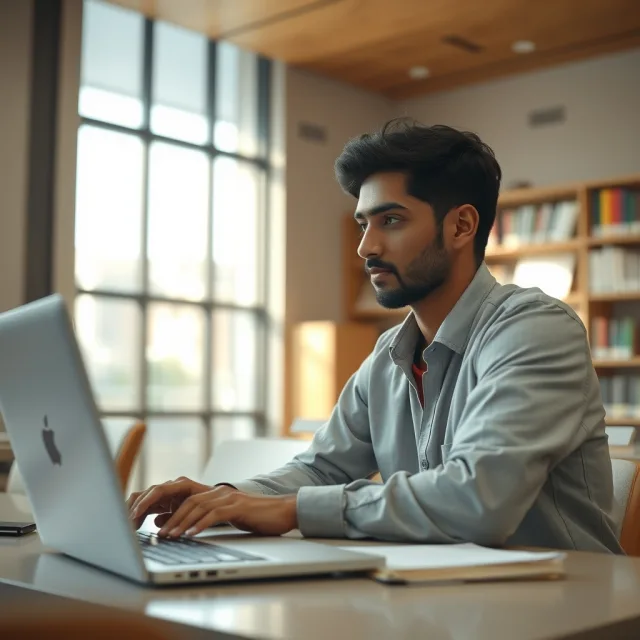Student verifying HEC accreditation for university degree programs on a laptop