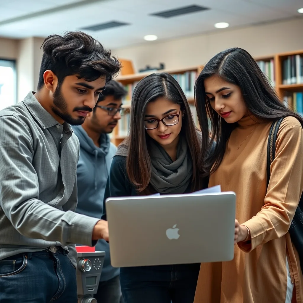 Pakistani students reviewing international scholarship and Master degree opportunities abroad