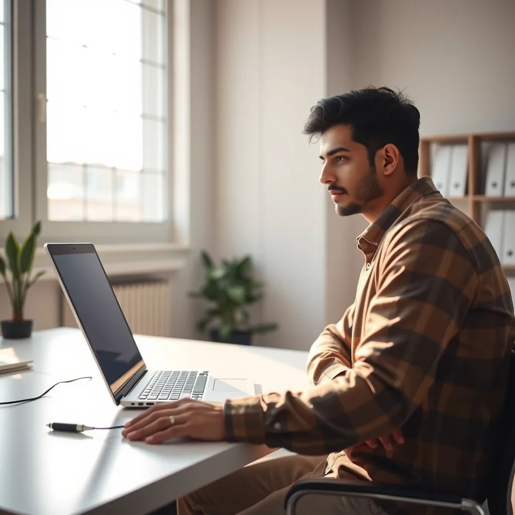 Pakistani student checking scholarship results online
