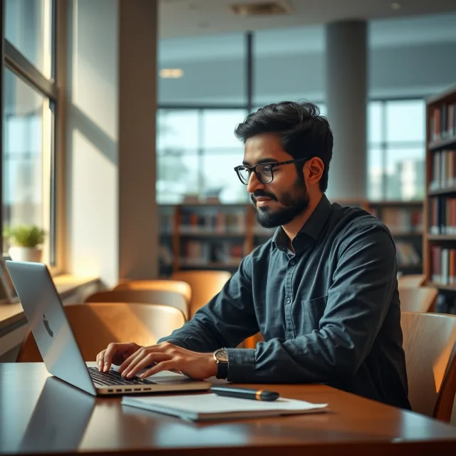 A Pakistani PhD scholar focusing on research to highlight the HEC Quaid-e-Azam Memorial Fellowship opportunity.
