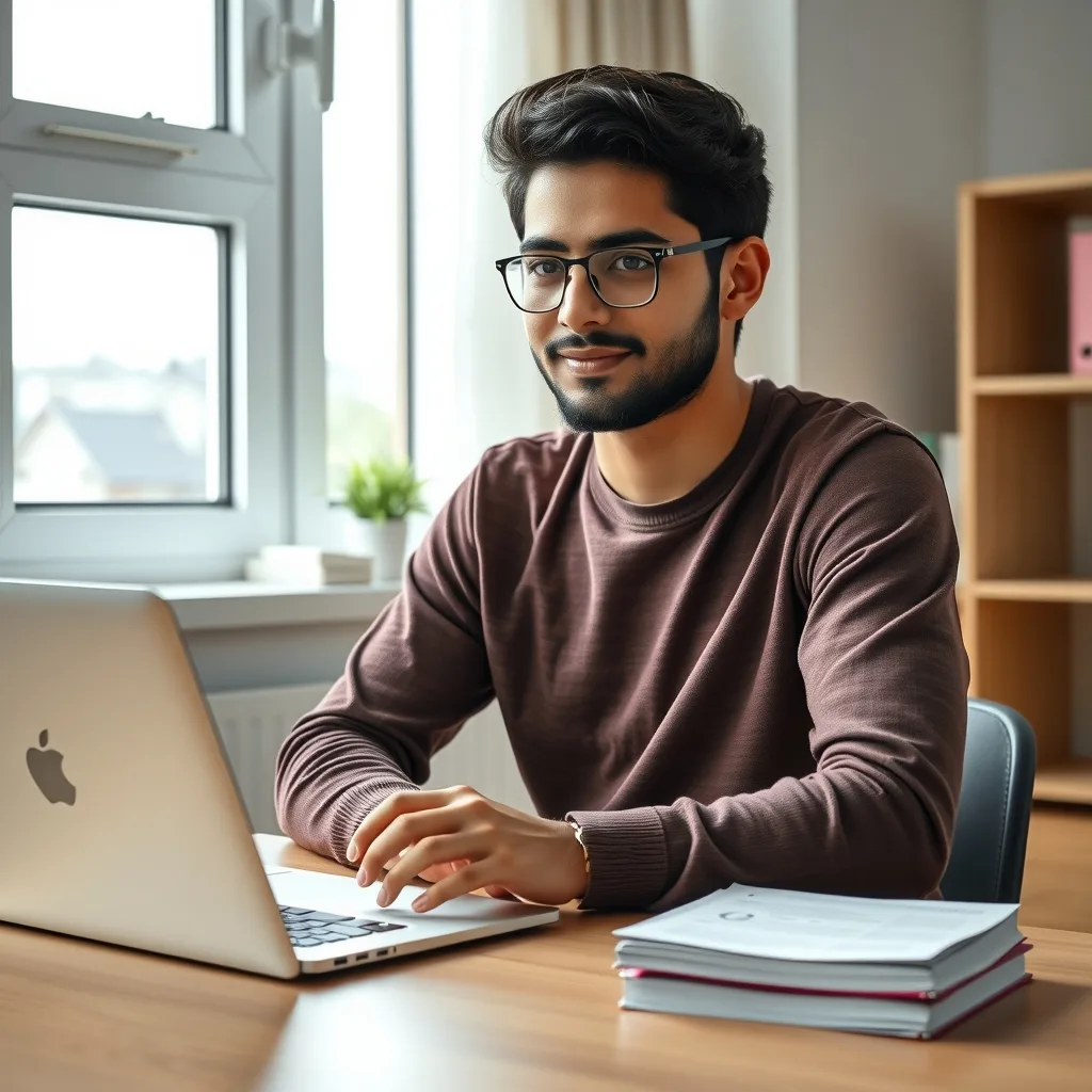 Student studying on a laptop representing ICMA Pakistan curriculum research