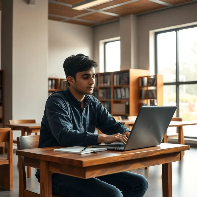 Student applying for the Japan OIST Internship 2027 online