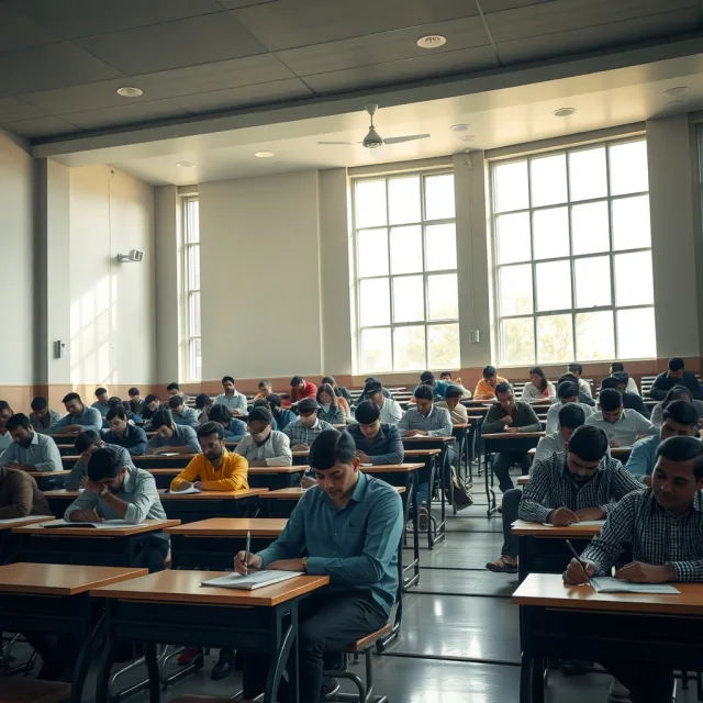 Students preparing for medical entry test exams in Pakistan