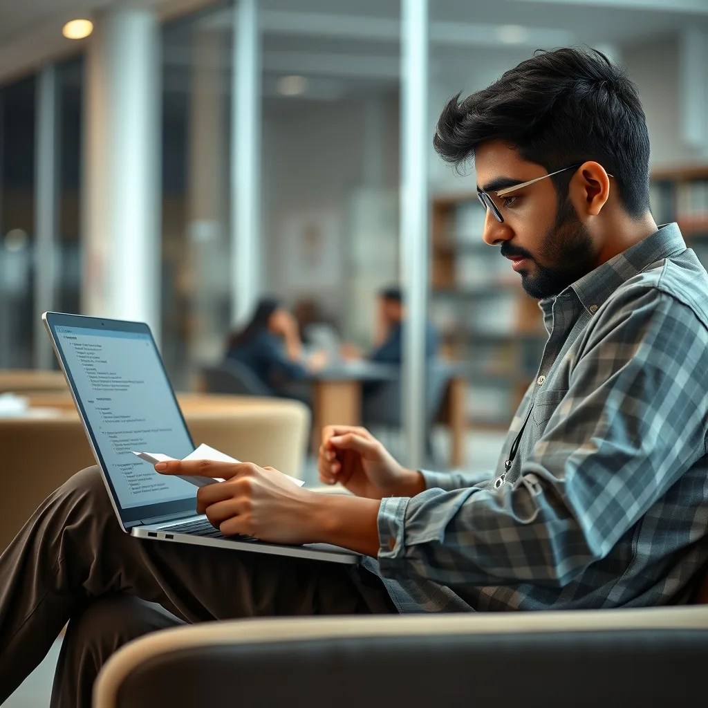 Pakistani students reviewing educational documents online on a laptop screen.