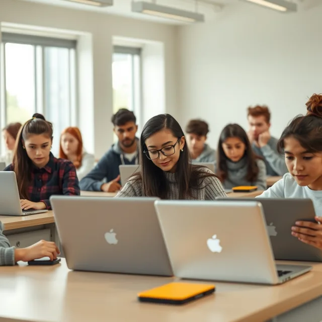 Pakistani students in a classroom setting learning about technology and AI