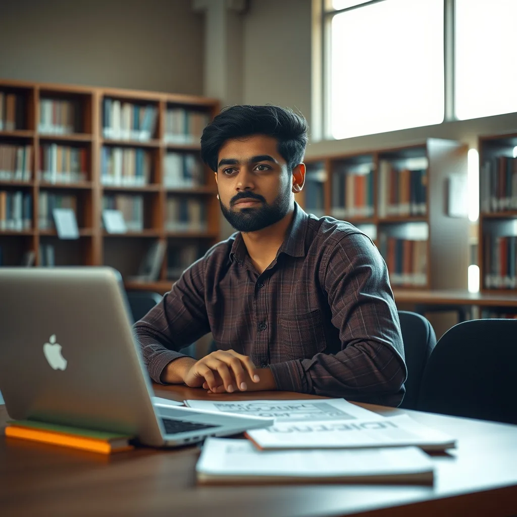 A student studying engineering documents in a university setting in Pakistan