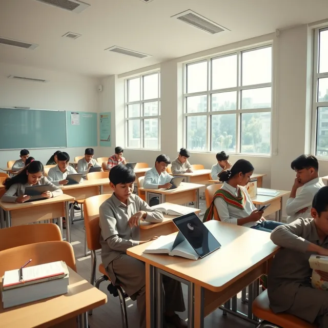 A modern classroom setting representing the Daanish School education initiative in Pakistan.