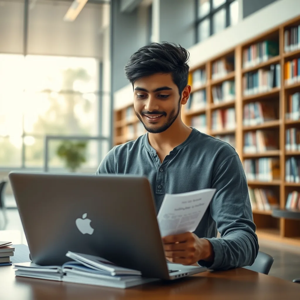 Pakistani student reviewing international university admissions and study abroad documents