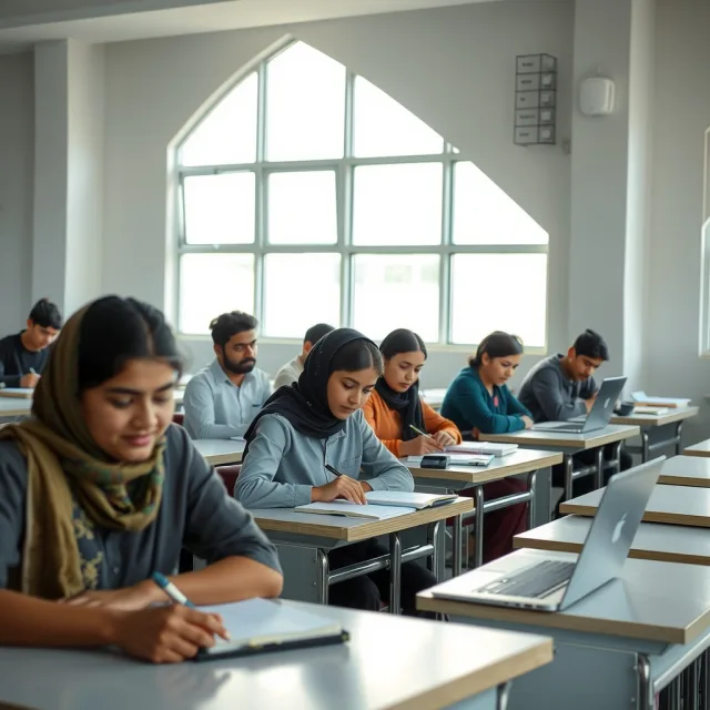 Students preparing for medical entry tests in Pakistan following the latest PMDC MDCAT update