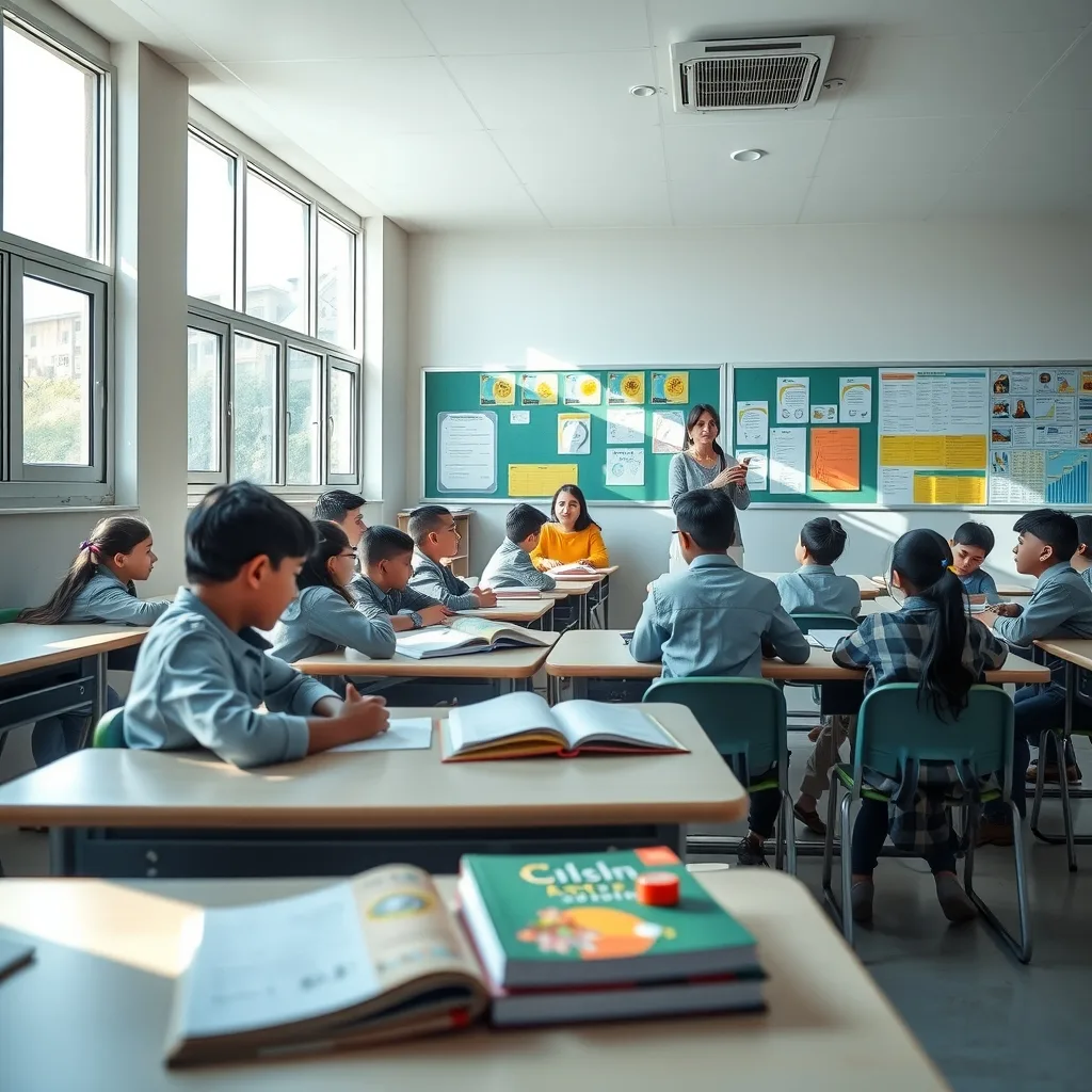 Students in a classroom setting focusing on early education and mother-tongue learning