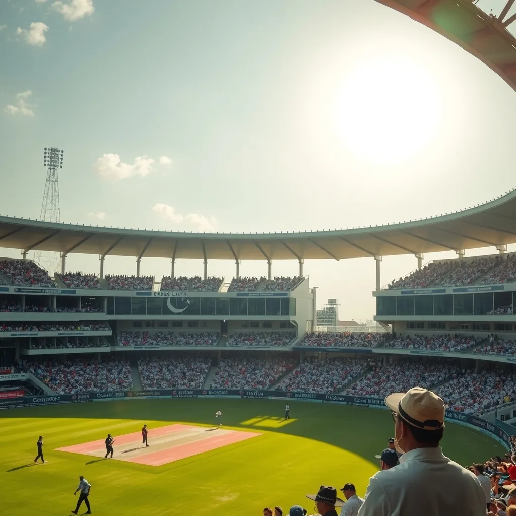 Crowd gathered at a cricket stadium in Pakistan for PSL 12 updates