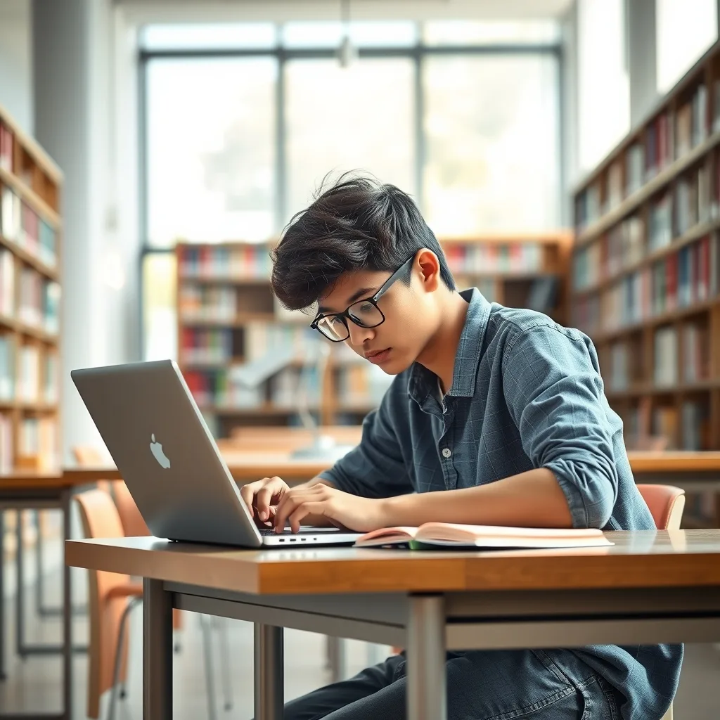 A student using a laptop for studying in Pakistan