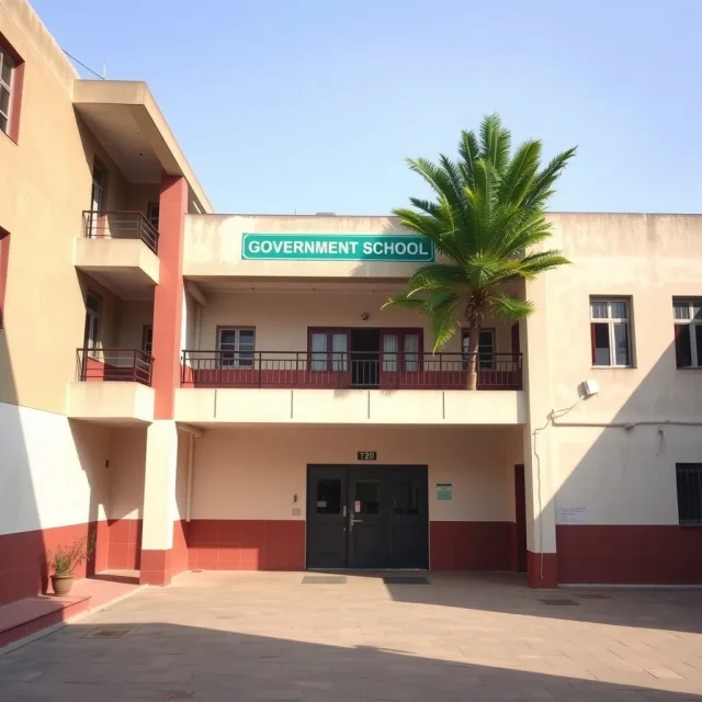 A modern government school building in Punjab, Pakistan