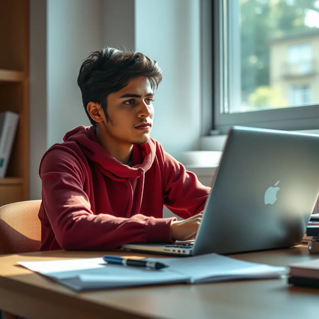 A student in Pakistan checking the Punjab Board Class 12 Result 2026 on a laptop