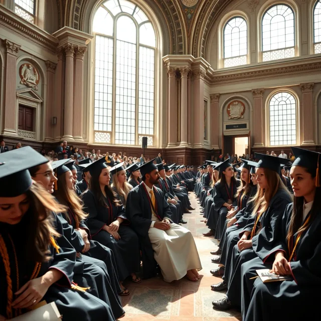 Students at a university convocation ceremony in Pakistan