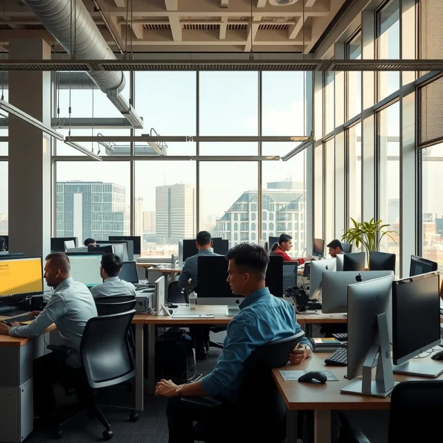 Professionals working in a modern IT office environment in Lahore