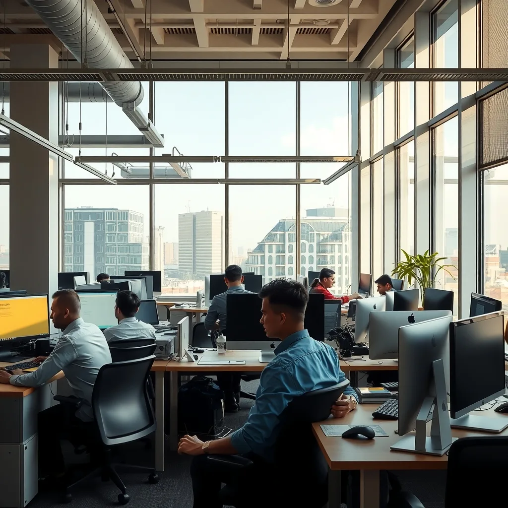 Professionals working in a modern IT office environment in Lahore