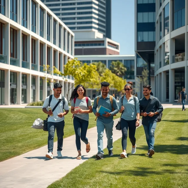 Students studying on a modern university campus for RTP Australia Scholarships 2027