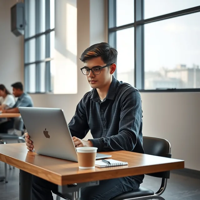 A STEM student in Pakistan using a high-performance laptop for AI studies