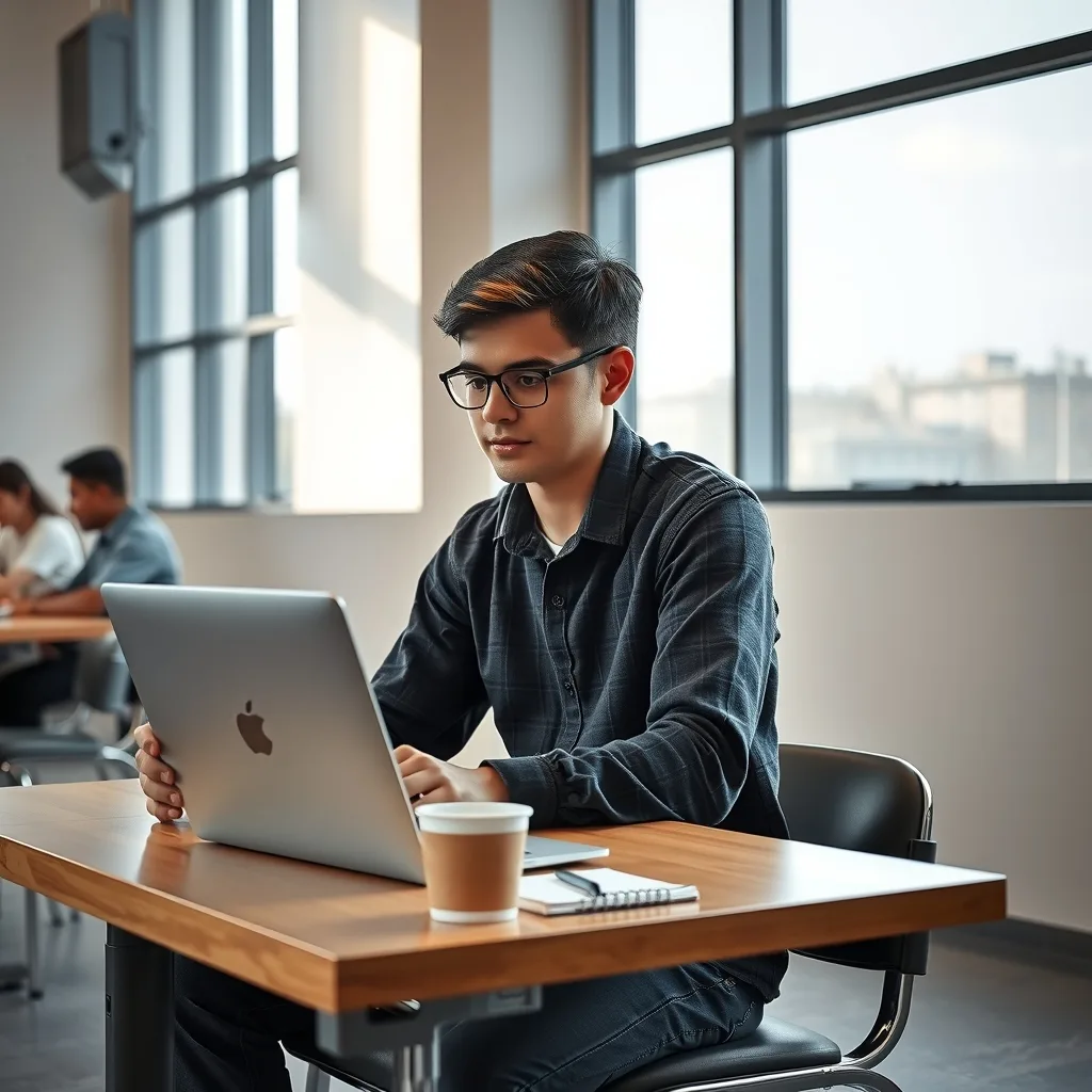A STEM student in Pakistan using a high-performance laptop for AI studies