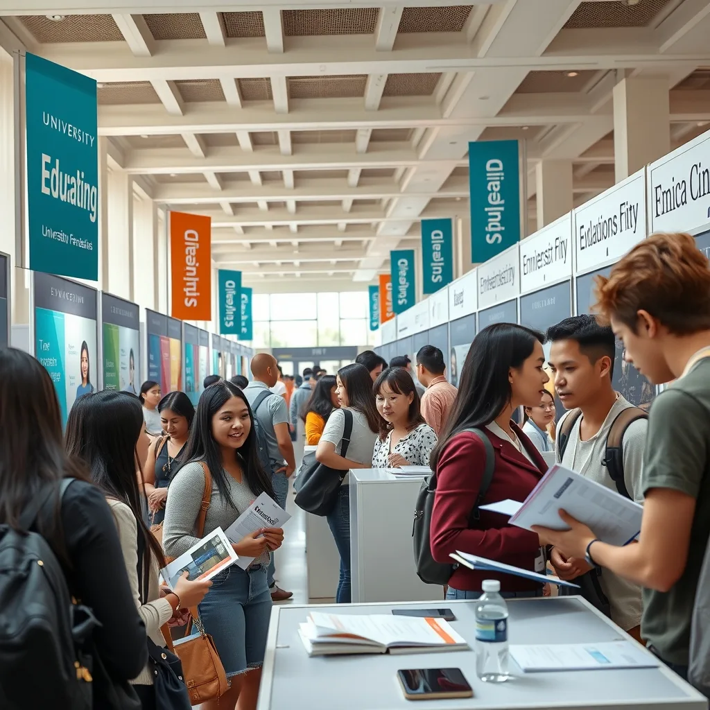 Pakistani students gathering information at a Study in Sweden 2026 education fair