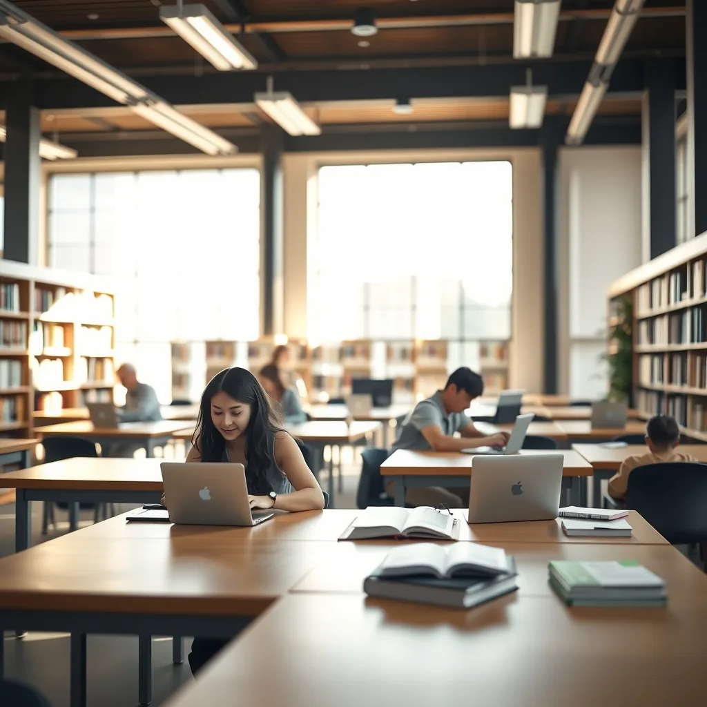 Students studying in a modern university library setting for the THE Asia Universities Summit 2027 report.