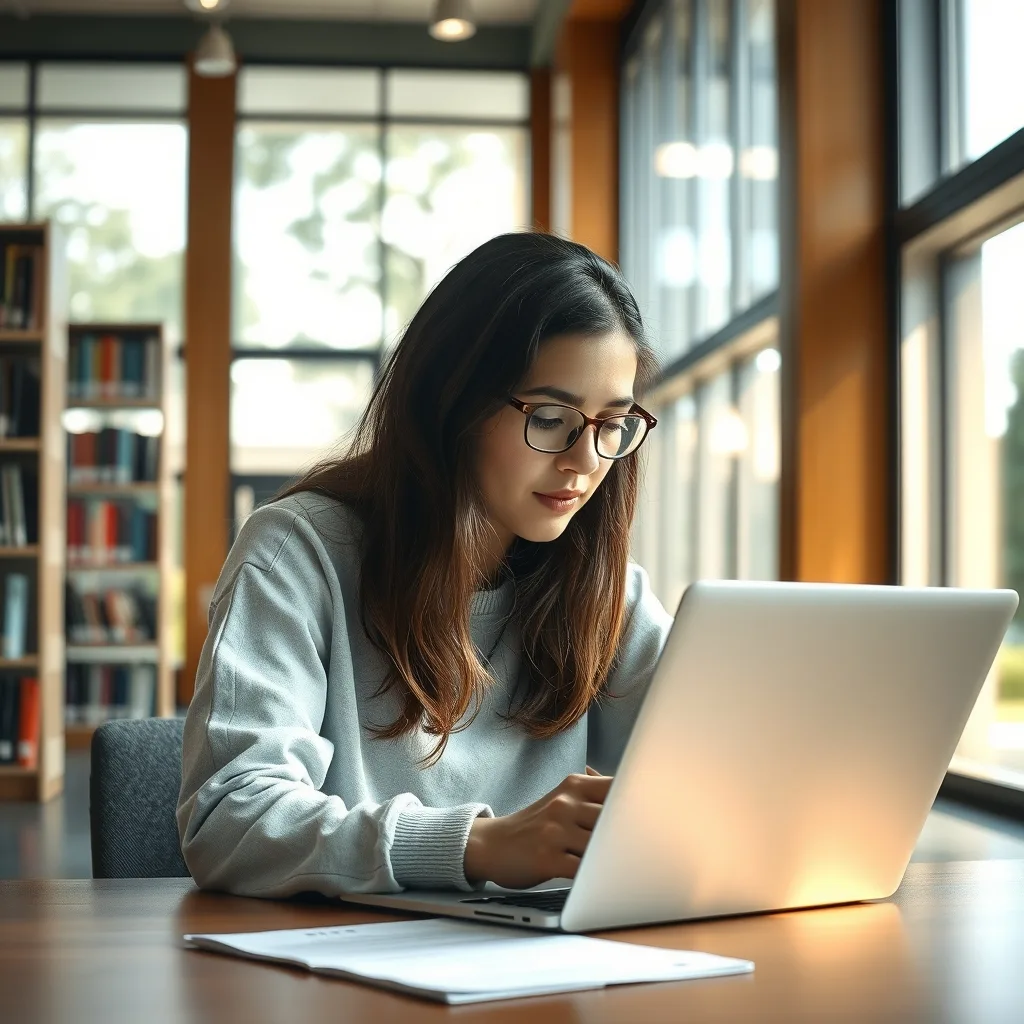 Pakistani student reviewing international university scholarship details on a laptop