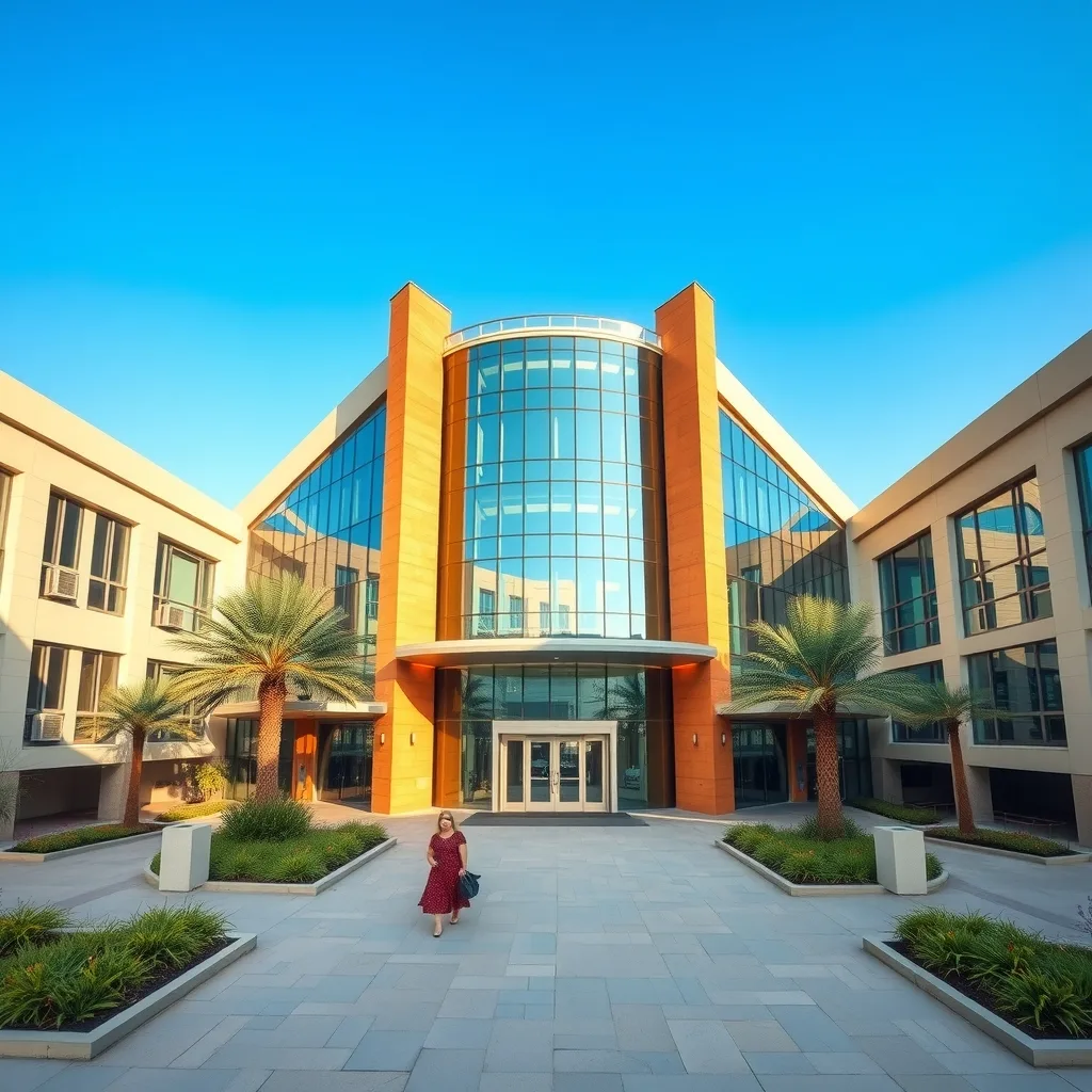 Modern university building representing the new UCL health business school in Dubai