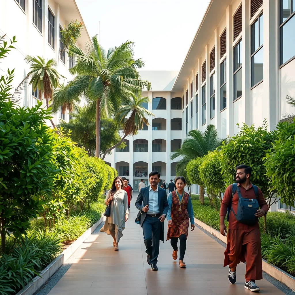 Students at the University of Agriculture Peshawar campus