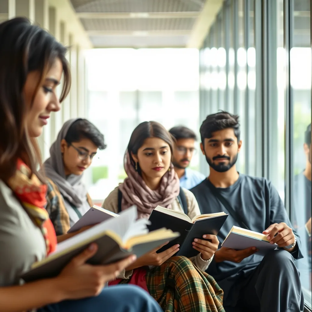 Students studying at the University of Balochistan campus