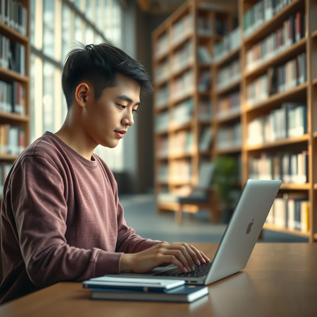 Student reviewing US study abroad guidelines on a laptop