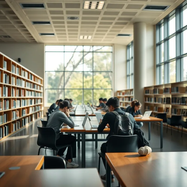 Students studying on a modern university campus for the Yenching Academy scholarship