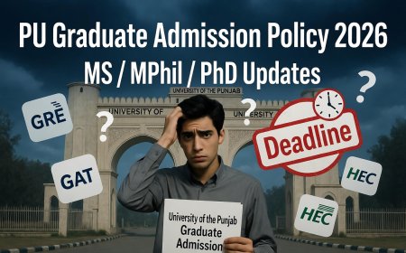 Punjab University Graduate Admission Policy 2026 – MS, MPhil & PhD Admissions, Eligibility, Test Requirements & Complete Guide