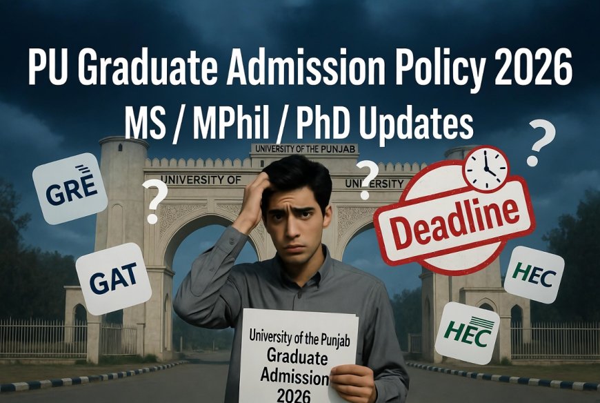 Punjab University Graduate Admission Policy 2026 – MS, MPhil & PhD Admissions, Eligibility, Test Requirements & Complete Guide