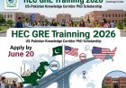 HEC GRE Training 2026 — Apply by June 20 for US-Pakistan Knowledge Corridor PhD Scholarship