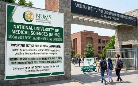 NUMS MDCAT 2026 Registration Deadline Extended Till 29 June 2026