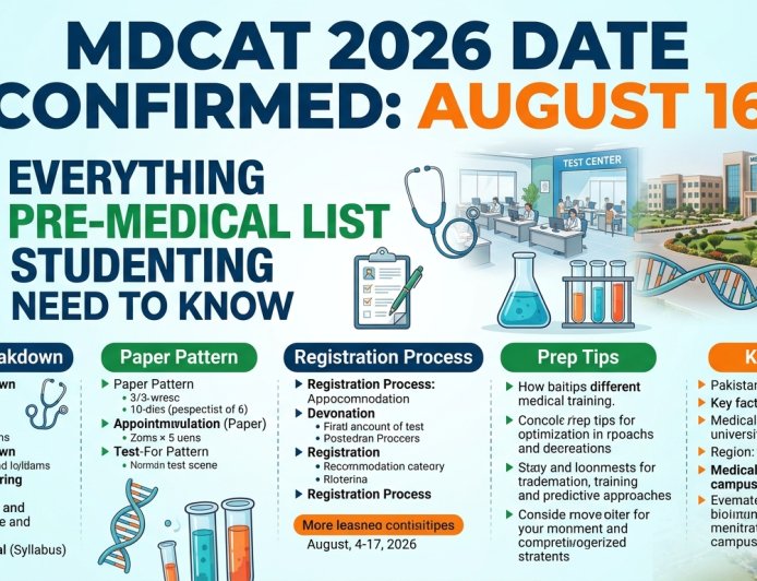 MDCAT 2026 Date Confirmed: August 16 — Everything Pre-Medical Students Need to Know