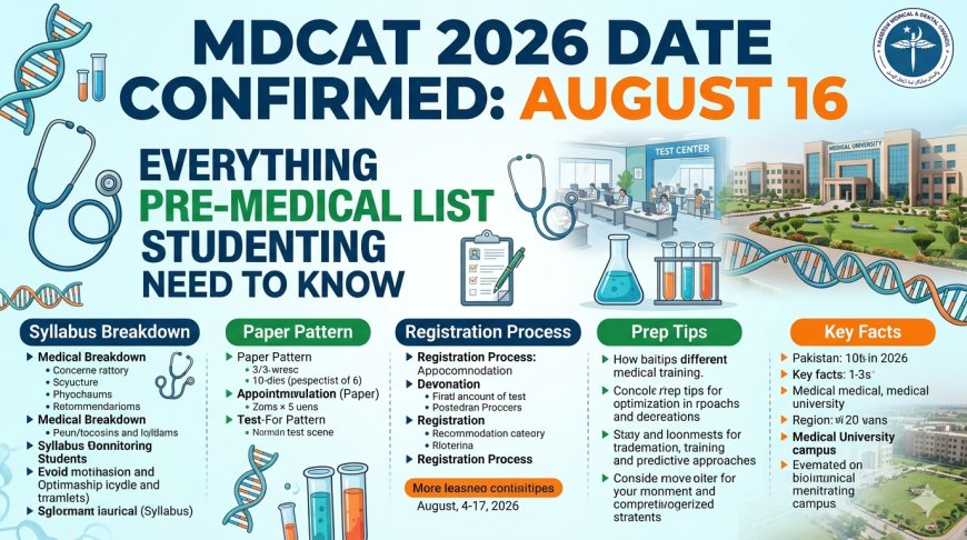 MDCAT 2026 Date Confirmed: August 16 — Everything Pre-Medical Students Need to Know