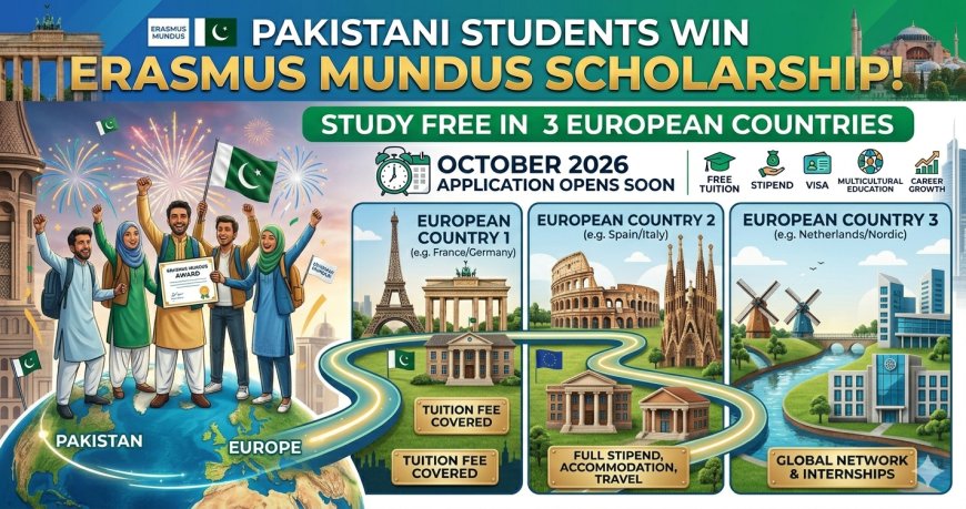 Pakistani Students Win Erasmus Mundus Scholarship: Study FREE in 3 European Countries — October 2026 Application Opens Soon