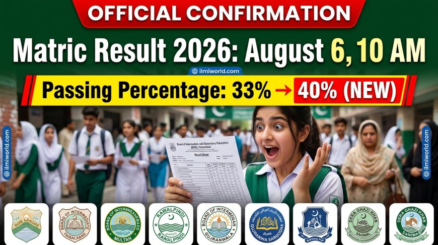Matric Result 2026 Date Confirmed: August 6, 10 AM — Passing Marks Just Got Tougher (33% → 40%)