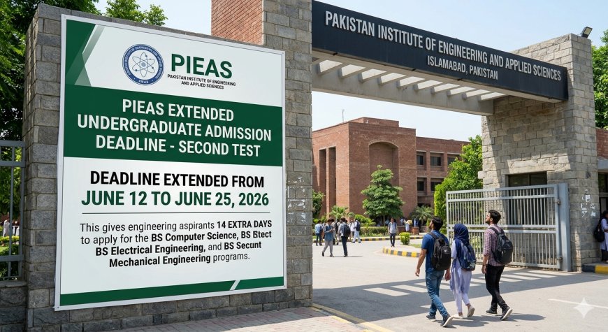 PIEAS Undergraduate Admission Second Test Deadline Extended to June 25, 2026
