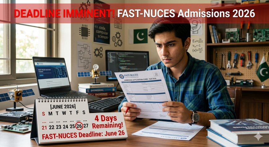 ⚠️ URGENT: FAST-NUCES Admission Deadline June 26, 2026 (4 Days Left)! Test Dates: June 29-July 10 – CS/Engineering Applicants Must Apply NOW