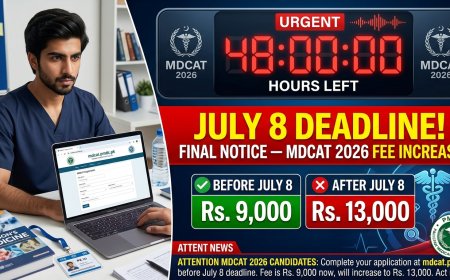 48-Hour Alert: MDCAT 2026 Regular Fee Ends July 8 — Late Fee Rs. 13,000