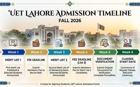 UET Fall 2026 Admission Roadmap: July 24 Merit List to September 7 Classes